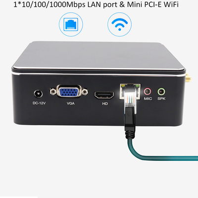 Beli Komputer Mini Industri Intel I3 4005U 5005U I5 4200U 5200U HD Graphics 500 Industri Portabel Tanpa Kipas Win10 Mini PC online manufacture