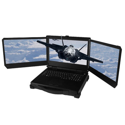 Beli 17.3 inci Triple layar militer laptop kuat inti i7 12700T dengan Nvidia T1000 kartu video workstation online manufacture