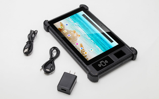 Tahan air IP65 Quad Core 2.0 2GB RAM 32GB ROM Tablet PC Kasar Sidik Jari NFC