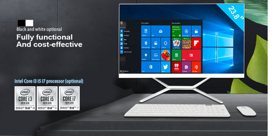 23.8″ Layar Sentuh Komputer Desktop Semua Dalam Satu Pc I7 11700 8 Cores 16mb Smart Cache Sistem Barebone